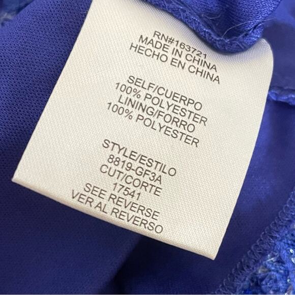 CITY STUDIO Juniors' Sequin Open-Back Fit & Flare Dress Royal Blue Sz 3/4 - Picture 8 of 8